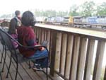 watching trains in Folkston, Georgia