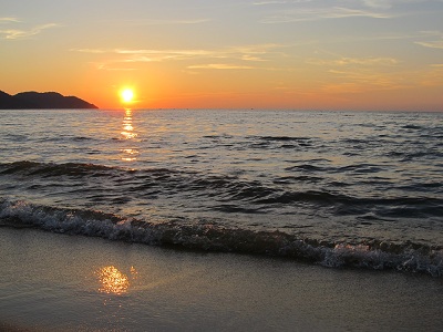 Sunset on the beach in Penang