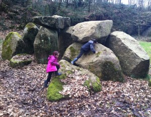 Climbing boulders