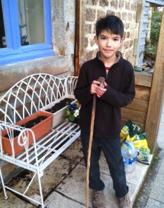 Callum gardening