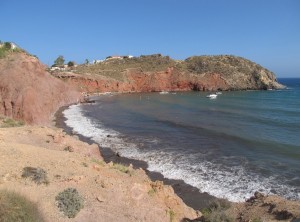 A beach cove in Bolnuevo