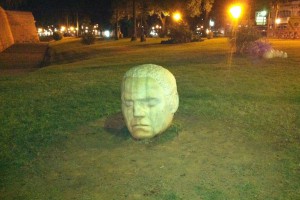 Head statue in Cartagena