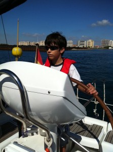 Helming the boat