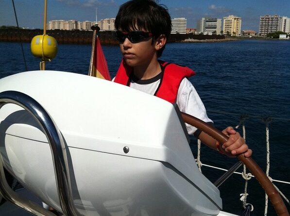 Helming the boat