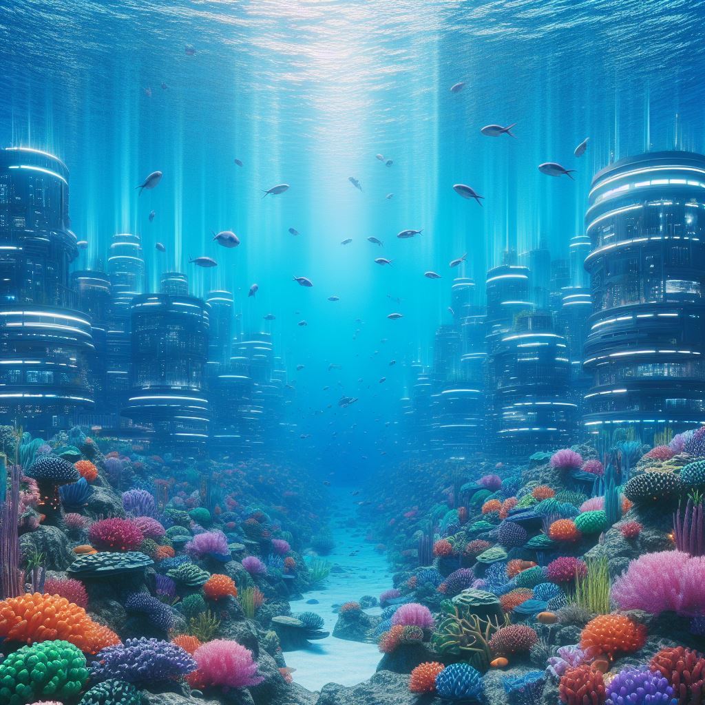 An underwater city.