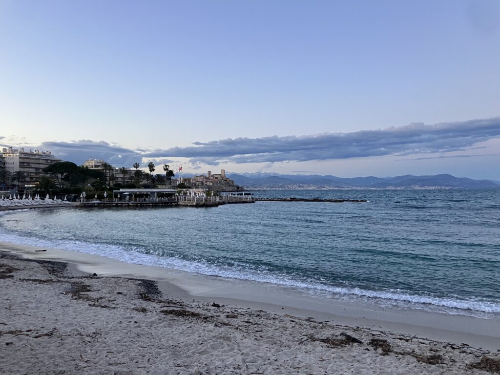 A view from the beach south of the old town in Antibes.
