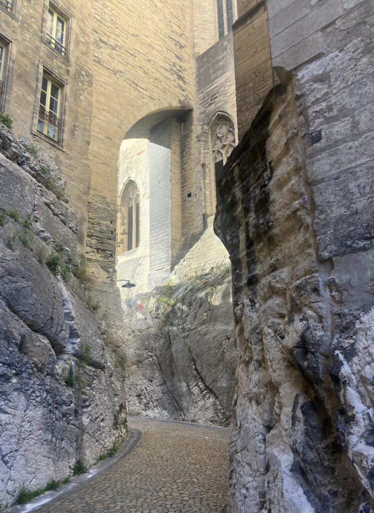A path leading from where we stayed in the east of town to the Palais des Papes in the center.