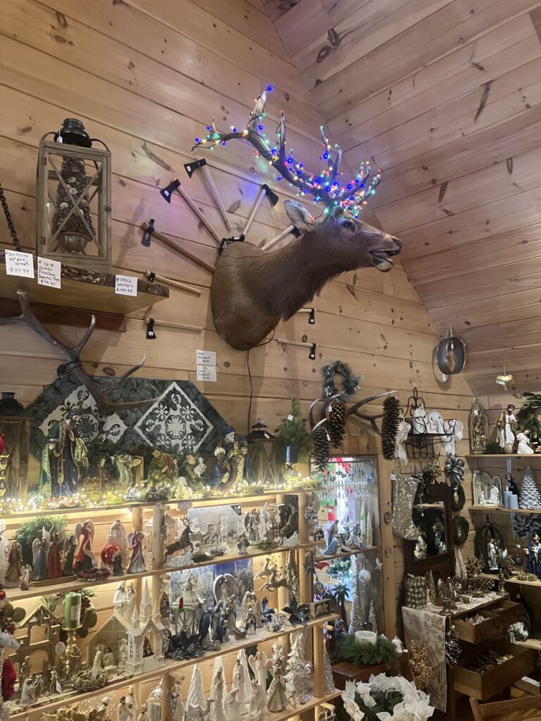 Snowy Mountain Christmas Shop decorations